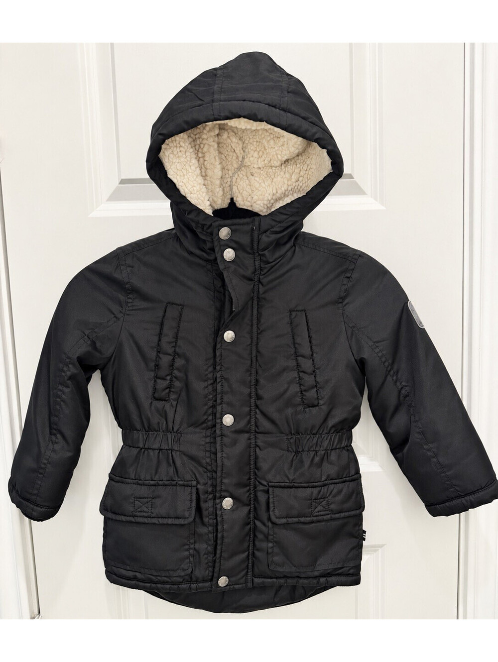 Nautica Unisex 3T Black Winter Parka Coat Sherpa Lined Hood Insulated Jacket